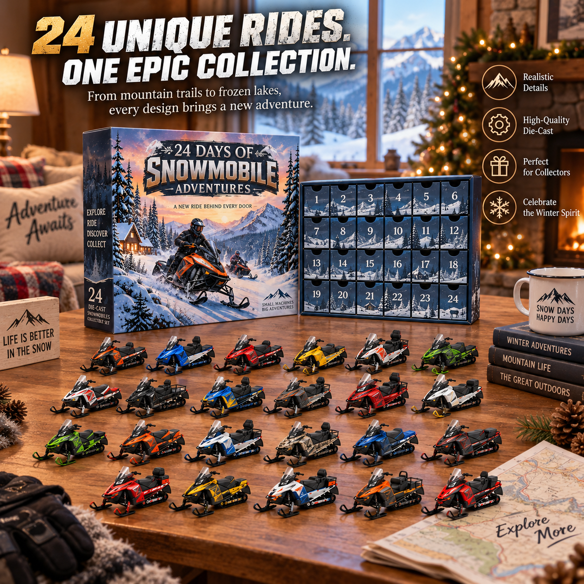 ❄️ Ready to Conquer the Snow?! 🏔️ 2026 Snowmobile Adventures – 24 Days of Winter Thrills & Collectible Rides!