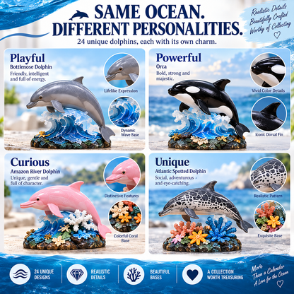 🐬24 Days of Dolphins Advent Calendar – 24 Unique Ocean Animal Figurines & Collectibles