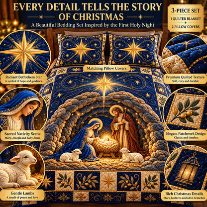 ✨ Bring the Holy Night Home! ⭐ One Holy Night Nativity Bedding Set – Sleep Beneath the Star of Bethlehem!