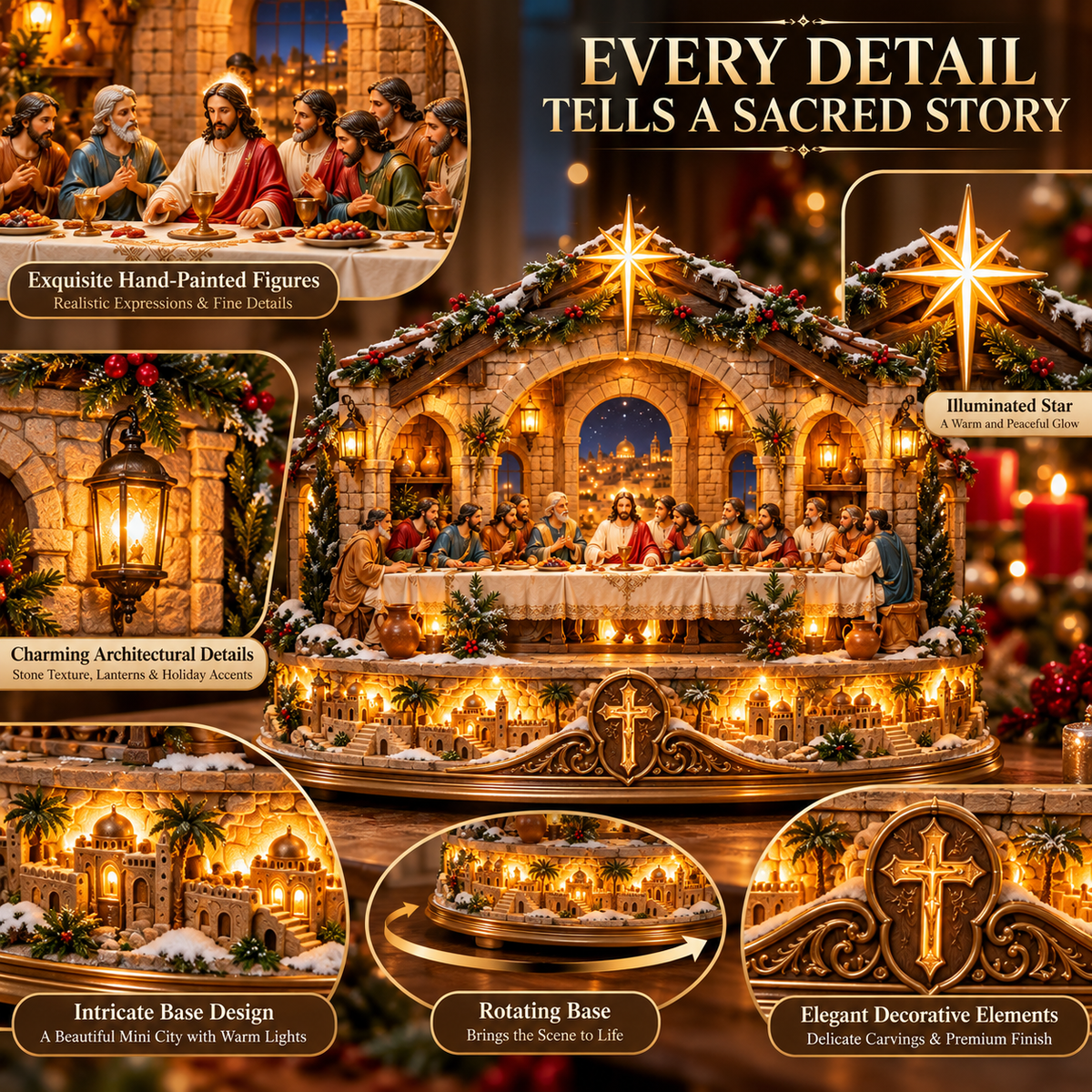 ✨ Ready to Bring Faith to Life?! ✝️ 2026 Lighted Last Supper Christmas Village – A Glowing Celebration of Love & Hope!