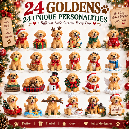 🔥Hot Sale 50% OFF!🎄🐾24 Days of Golden Joy – Golden Retriever Christmas Advent Calendar