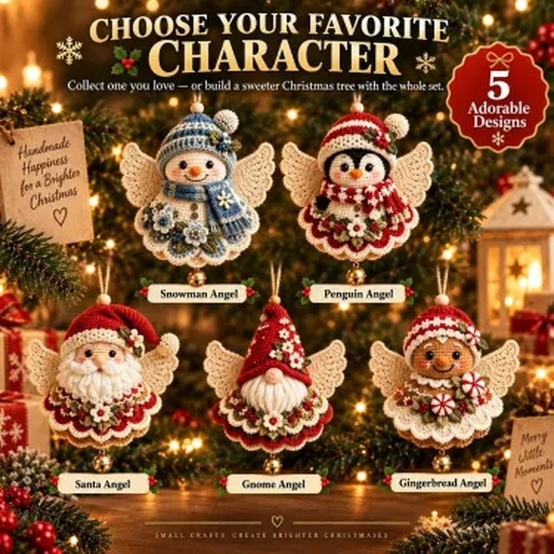 🎄 5 Christmas Angels™ — Cozy Crochet-Style Tree Ornaments
