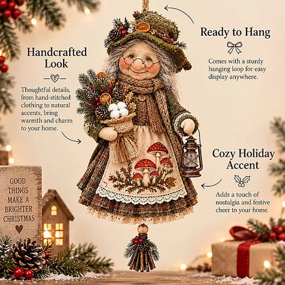 Cozy Forest Grandma Hanging Decor - 4 Rustic Christmas Designs
