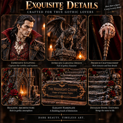 🦇 The Midnight Count — Gothic Vampire Lord Collectible Statue | Dark Fantasy Desk Décor 🖤