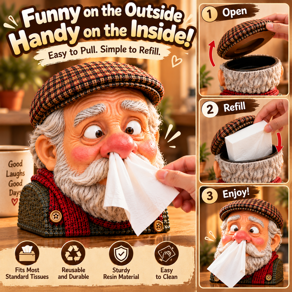 😂 Ready for a Good Laugh?🤧 Meet the Little Grandpa Who Makes Every Tissue Pull Hilarious!