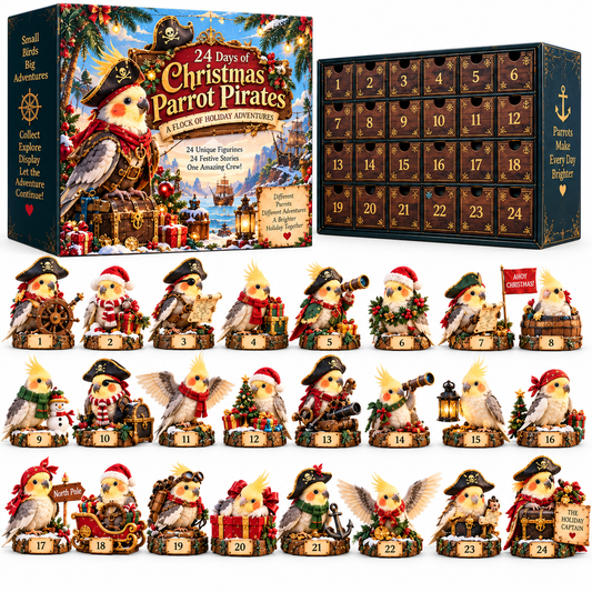 🦜🎄24 Days of Parrot Personalities – 24 Collectible Holiday Birds | Pirate Crew & Parrot Chaos Editions