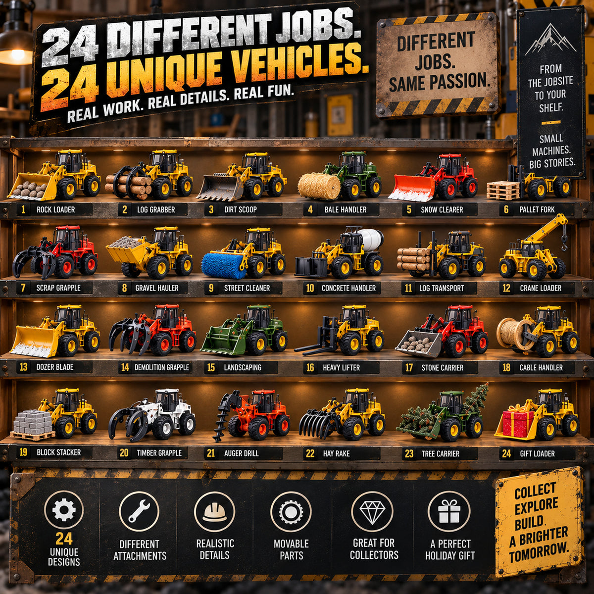 24 Days of Wheel Loaders – Construction Vehicle Christmas Advent Calendar 🚜🎄