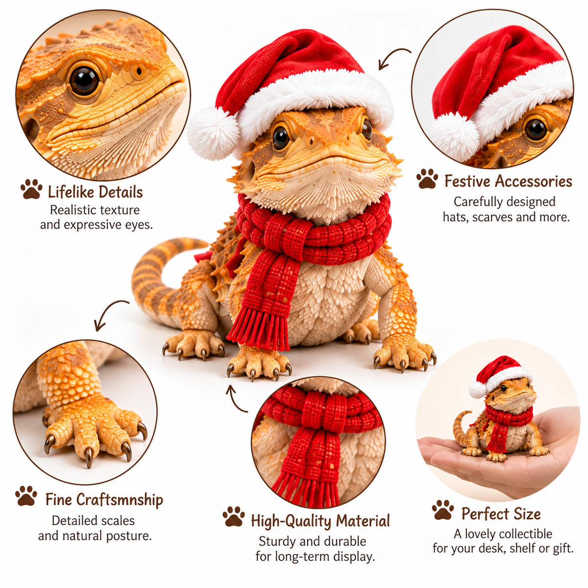 24 Days of Bearded Dragon – 24 Unique Miniature Figurines | Christmas Collectible Gift Set