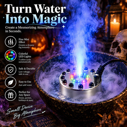 LED Ultrasonic Mist Maker – Colorful Fog Fountain for Home Décor, Halloween & DIY Water Features