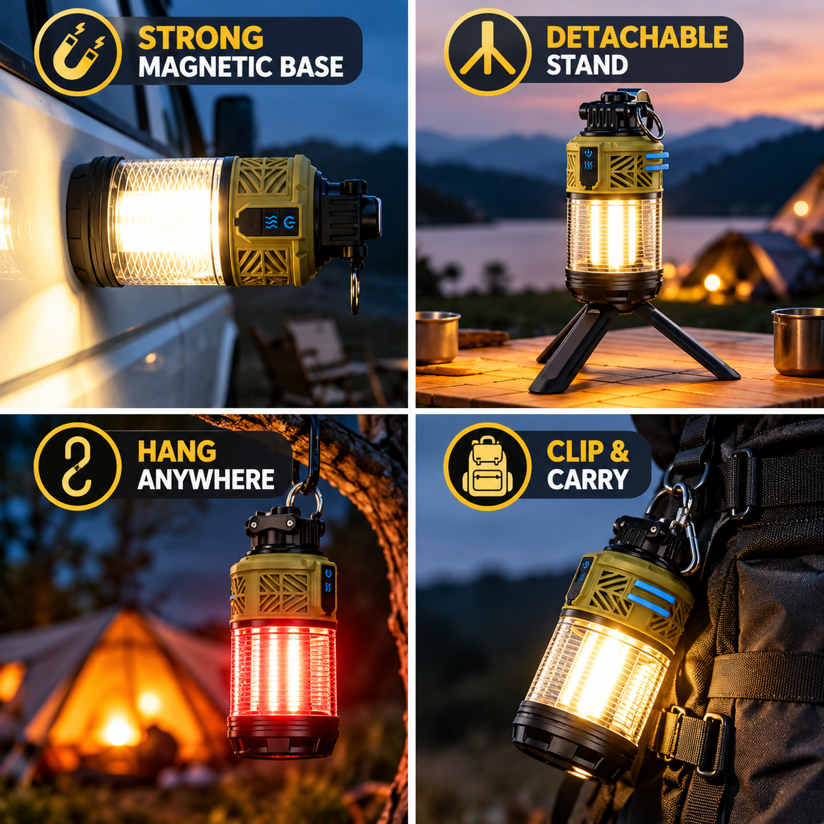 2-in-1 Camping Lantern with Mosquito Repellent, Perfect for Backyard BBQ