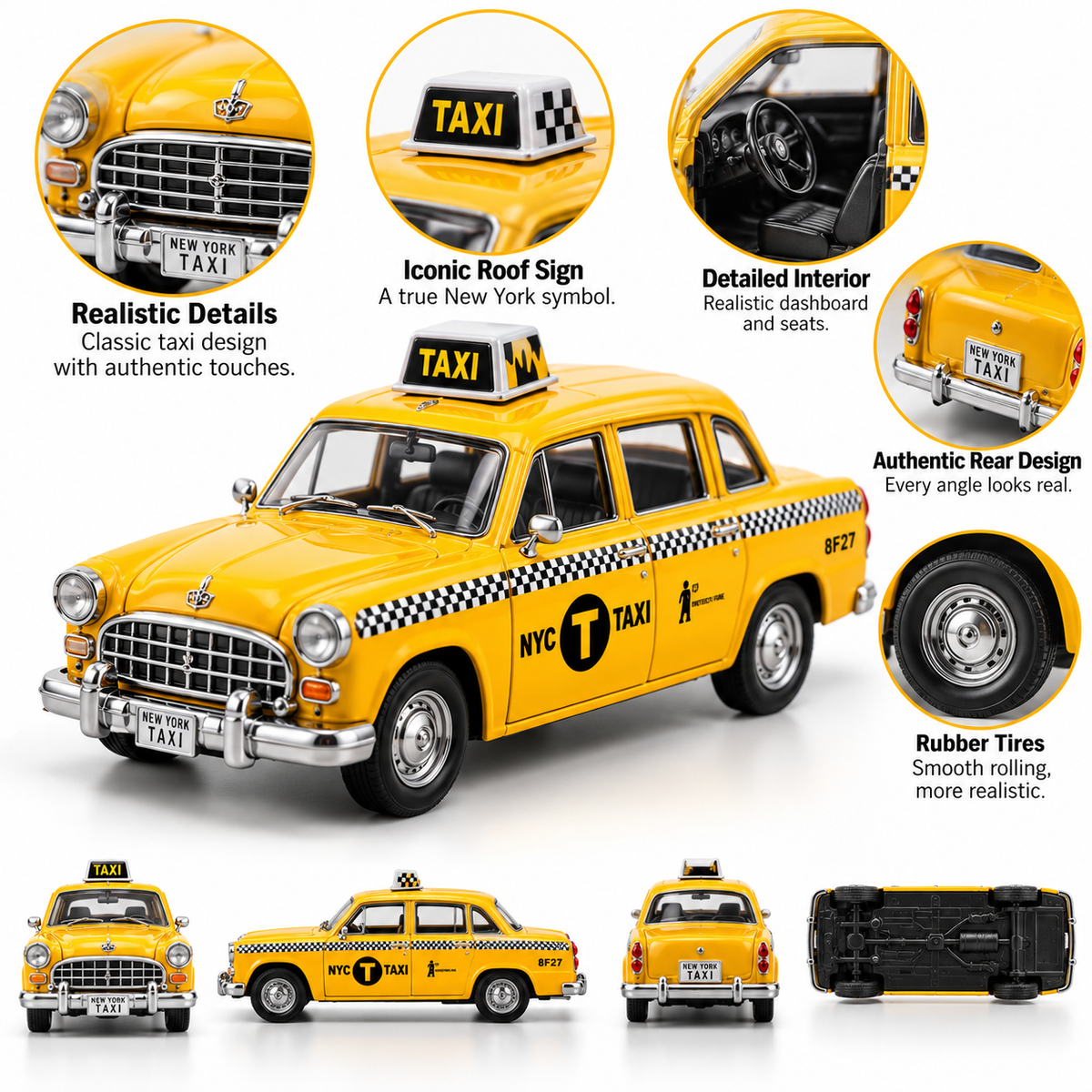 24 Days of New York Yellow Taxis – 24 Iconic Cab Collectibles | NYC Christmas Countdown Gift Set