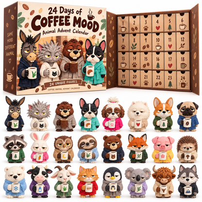 ☕ Coffee First, Everything Else Later?! 😂 Coffee Mood Animal Advent Calendar – 24 Days of Sleepy Surprises!