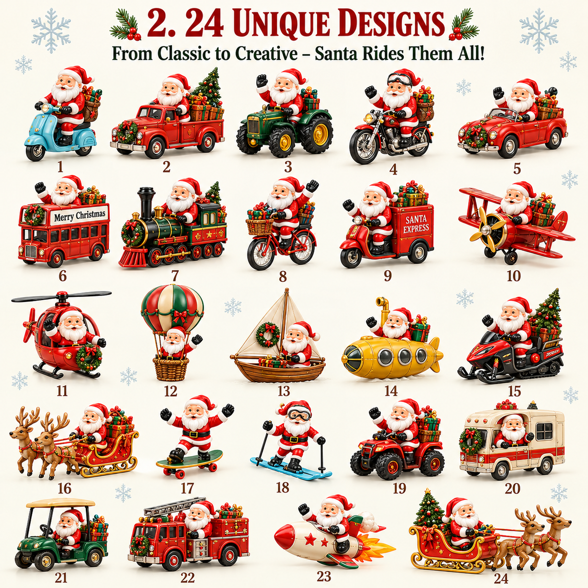 🔥 LAST DAY – 50% OFF!!🎅 Santa Ditched His Sleigh! – 24 Days of Santa's Christmas Rides