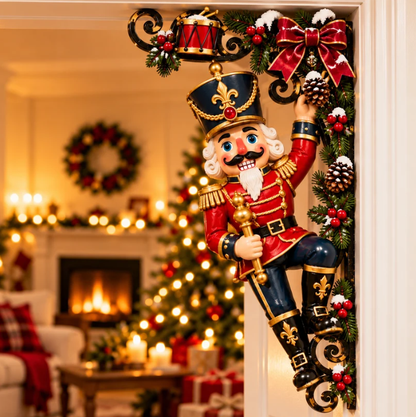 🎄 Who’s Climbing Your Doorway?! 🎁 2026 Christmas Nutcracker Corner Decor – A Little Holiday Magic in Every Corner!
