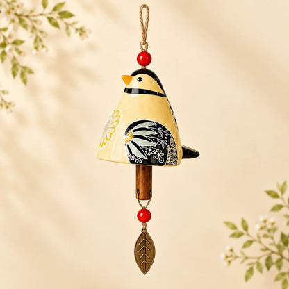 🎁LAST DAY SALE 50% OFF - Hand-Painted Resin Bird Wind Chime, Colorful Folk Art Garden Hanging Decor