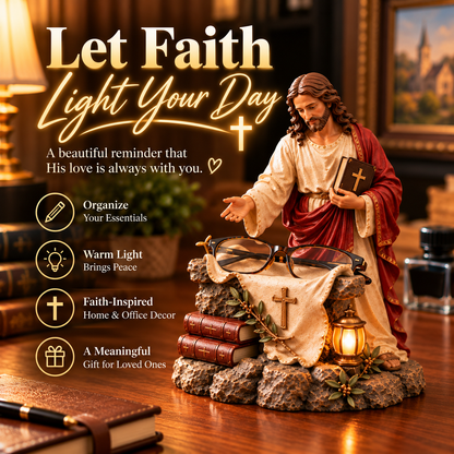 ✝️ Jesus Blessing Light-Up Organizer – A Daily Reminder of Faith, Love & Protection