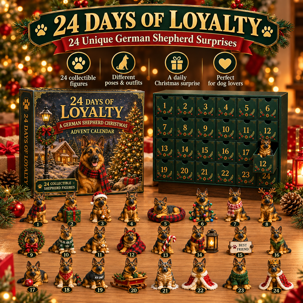 🐾 Who Says Loyalty Can't Be a Christmas Surprise?! 🎄 2026 German Shepherd Advent Calendar – 24 Days of Love & Loyalty!