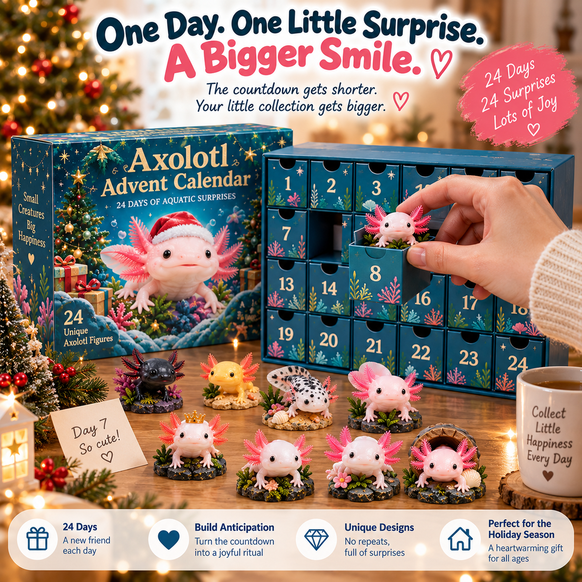🩷 24 Days of Axolotl Magic – 24 Adorable Little Companions to Collect