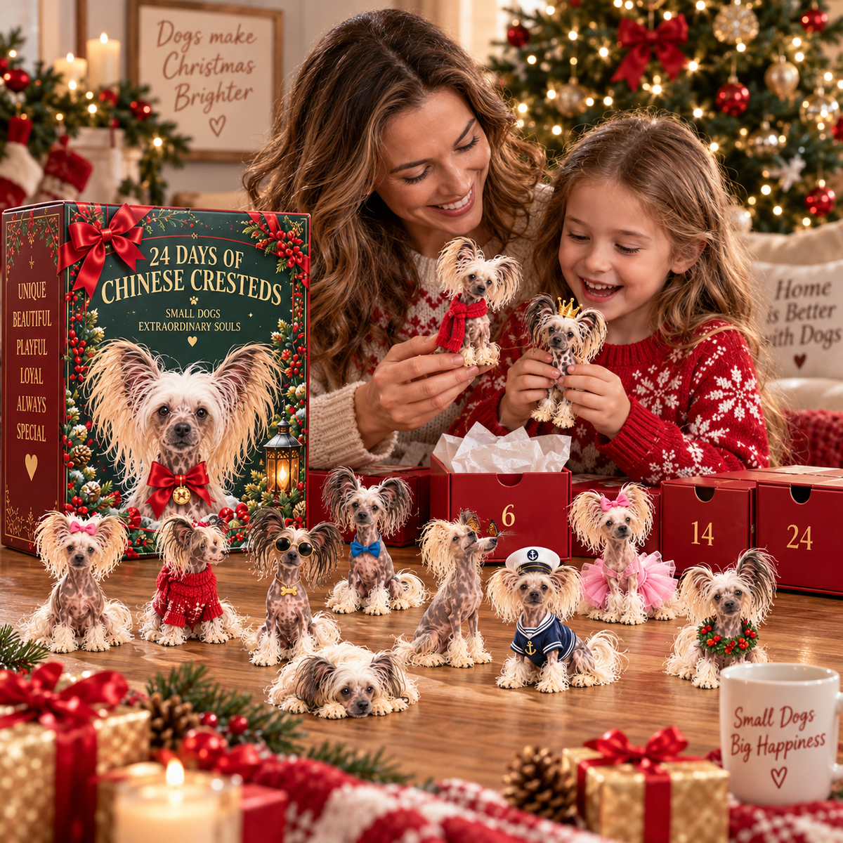 24 Days of Crested Dogs – 24 Unique Collectible Figurines Christmas Advent Calendar