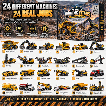 ⛏️ Ready to Unleash the Mining Giants?! 🚜 2026 Mining Titans Advent Calendar – 24 Days of Heavy-Duty Discovery!