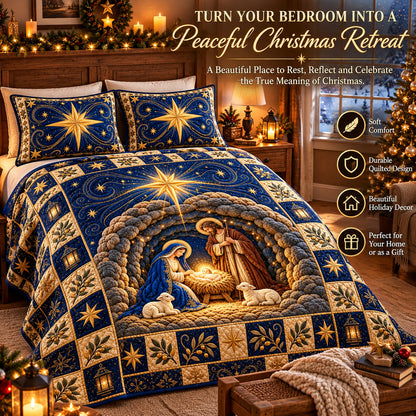 ✨ Bring the Holy Night Home! ⭐ One Holy Night Nativity Bedding Set – Sleep Beneath the Star of Bethlehem!
