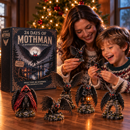 24 Days of Mothman – 24 Mysterious Cryptid Figurines | Gothic Folklore Christmas Countdown Collection