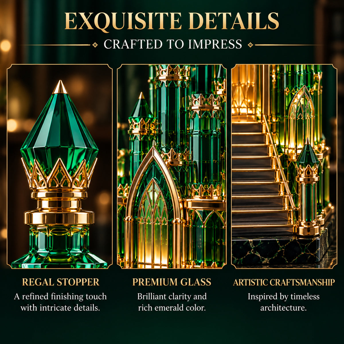 ✨ A City of Emeralds in Every Pour! — Crystal Citadel Light-Up Decanter