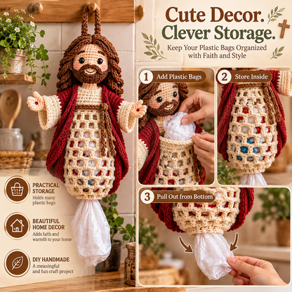 Jesus & Virgin Mary Crochet Bag Holder DIY Kit