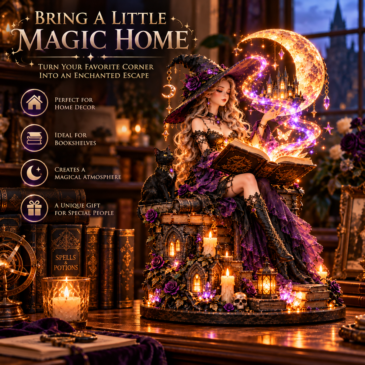 🔮 Ready to Unleash a Little Magic?! 🌙 Moonlit Witch – An Enchanted World of Glowing Wonders!