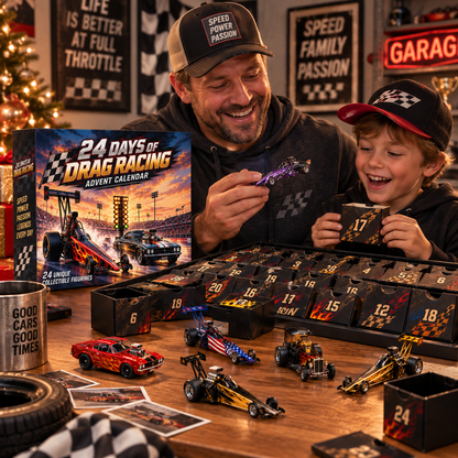 🏁 Ready to Feel the Rush?! 🏎️ 2026 Drag Racing Advent Calendar – 24 Days of Speed, Power & Collectible Legends!