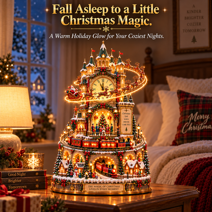 ✨ Ready to Bring Christmas Magic Home? 🎅 2026 Midnight Christmas Magic Clock – A Glowing World of Santa, Reindeer & Trains!