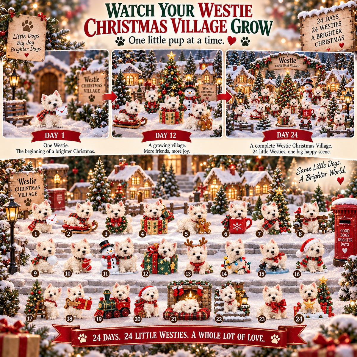 Westie Christmas Village — 24 Days of Little Westies, Big Christmas Joy 🎄🐾