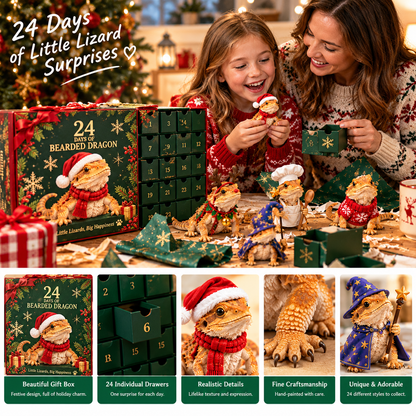 24 Days of Bearded Dragon – 24 Unique Miniature Figurines | Christmas Collectible Gift Set