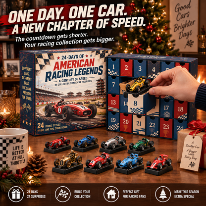 🏎️24 Days of American Racing Legends Advent Calendar – 24 Vintage to Modern Race Car Collectibles