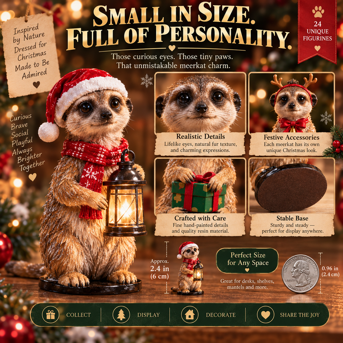 🐾 Meerkat Christmas Advent Calendar – 24 Curious Little Meerkats, 24 Days of Holiday Surprises
