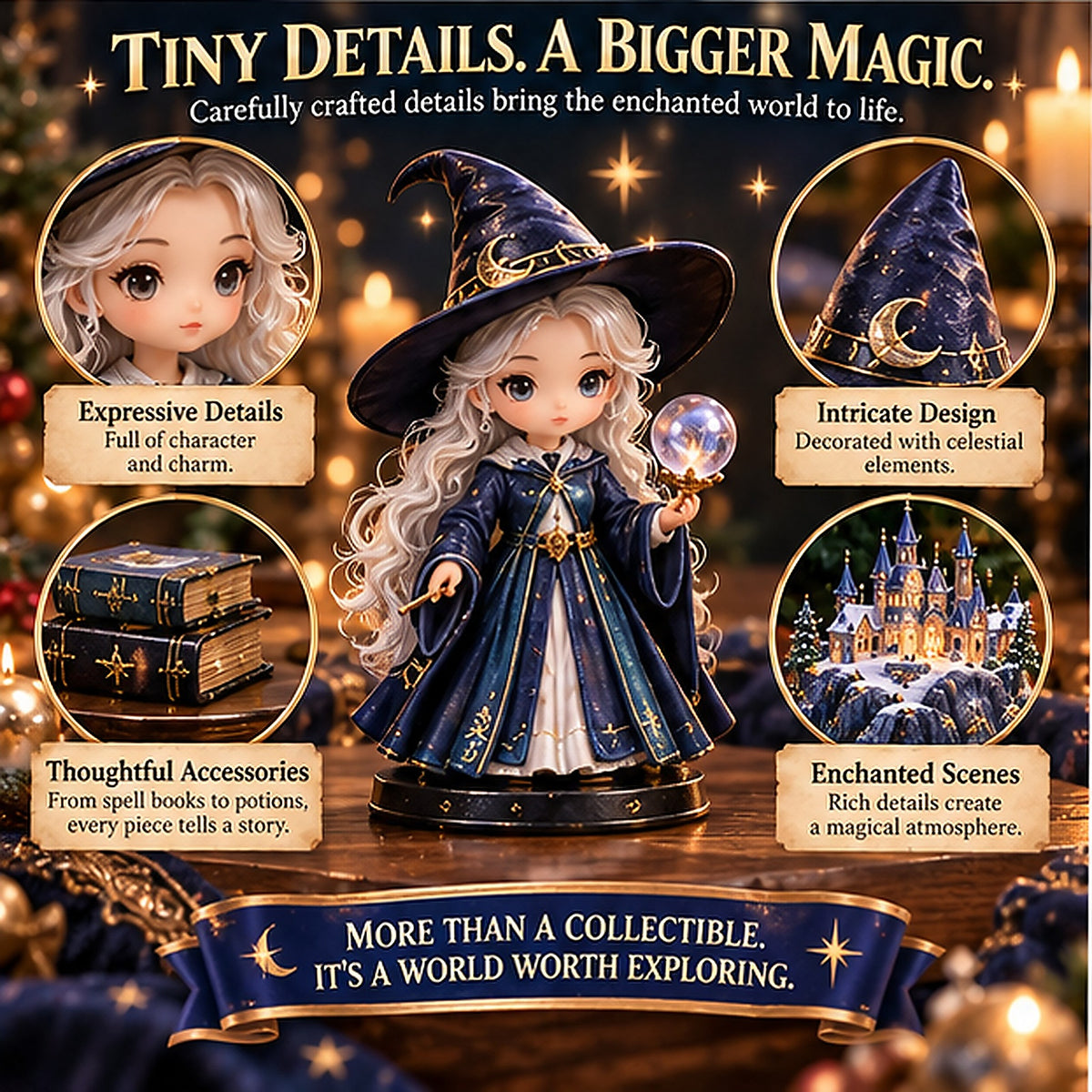 🌙Moonlight Magic Academy -24 Days Magic Advent Calendar | 24 Magical Collection Miniatures And Charming Christmas Surprises✨