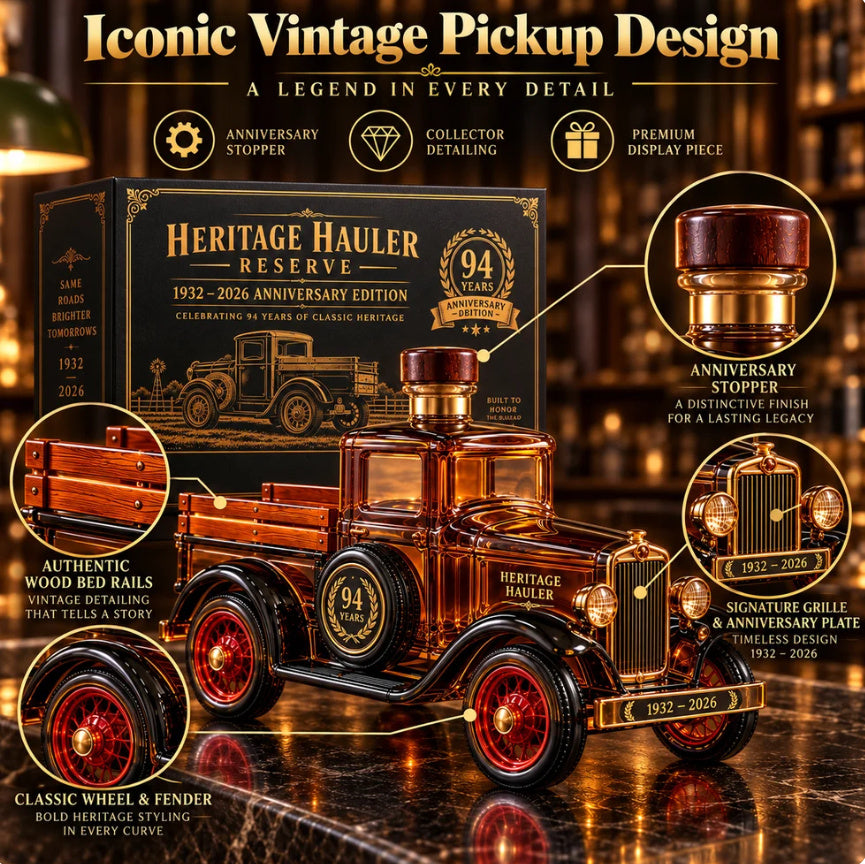 🛻 Old-School Truck, Legendary Pour! 🥃 – 1932 Vintage Pickup Whiskey Decanter | 94th Anniversary Collector's Edition