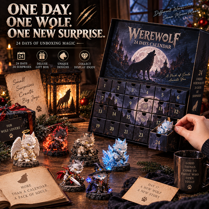 🐺 24 Days of Werewolves Advent Calendar – 24 Unique Fantasy Wolf Collectible Figurines