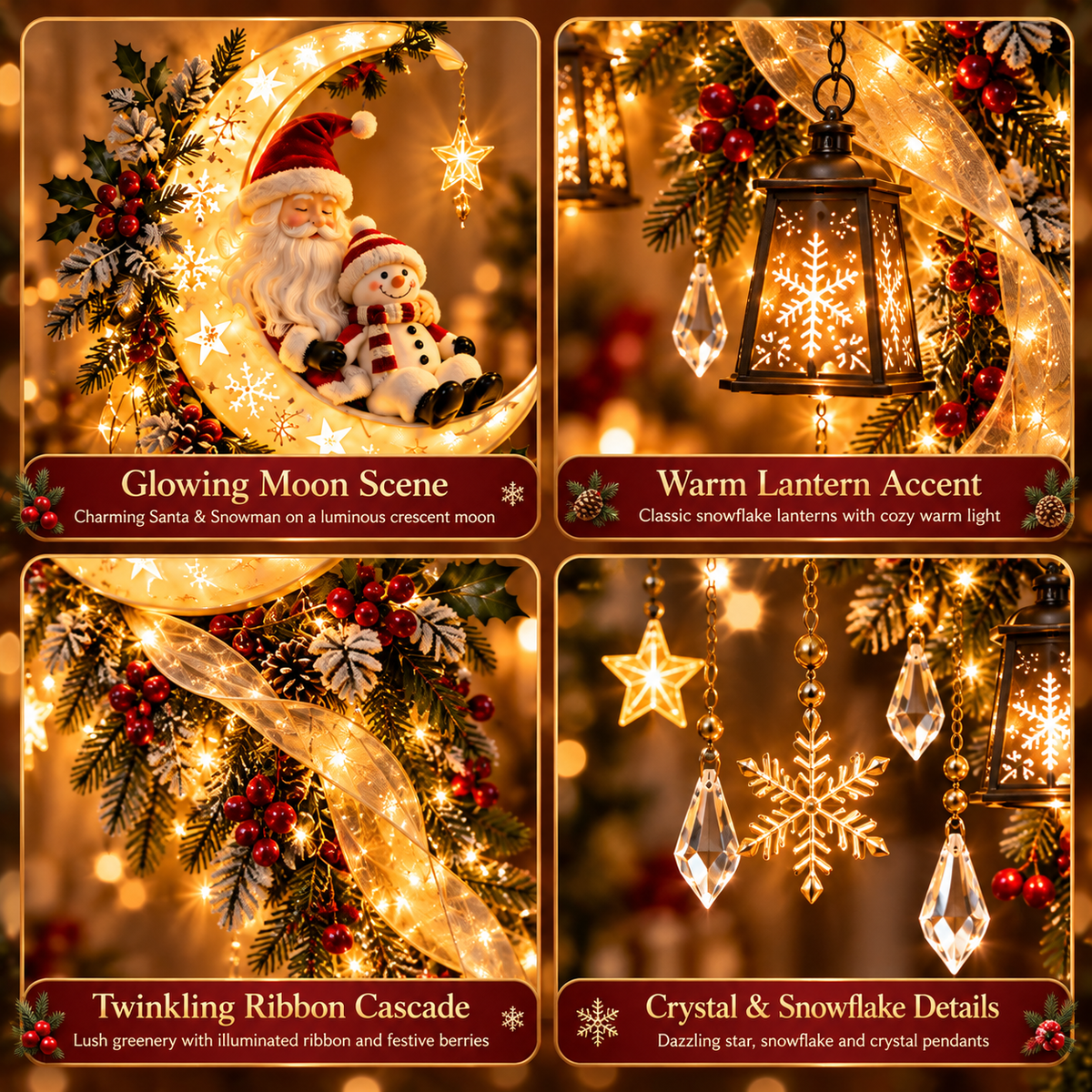 🌙 Ready to Bring Christmas Magic Home?! 🎅 2026 Santa & Snowman Moonlight Wall Decor – A Glowing Christmas Wonderland!