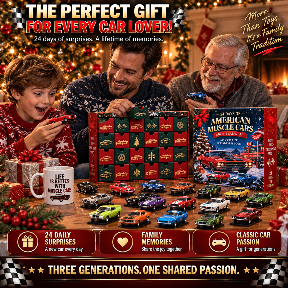 🏁 Ready to Rev Up Christmas?! 🚗 2026 American Muscle Cars Advent Calendar