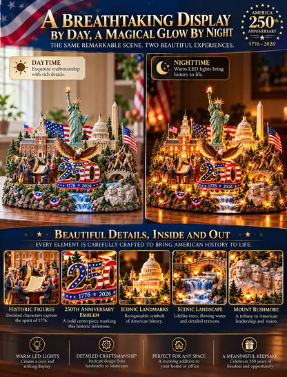 US Celebrate 250 Years of America! ✨ 1776–2026 Illuminated Anniversary Keepsake
