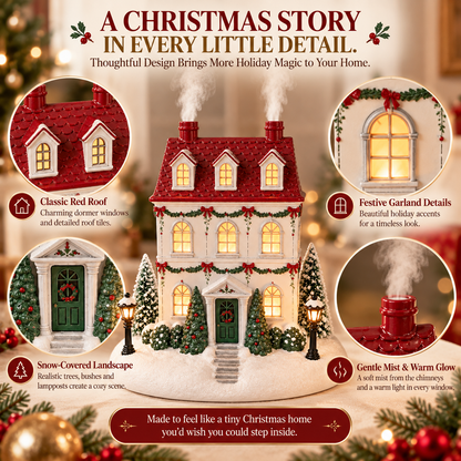 🔥 50% OFF ENDS TODAY!🎄 A Little House Full of Christmas Magic — Light-Up Aroma Mist Christmas House ✨