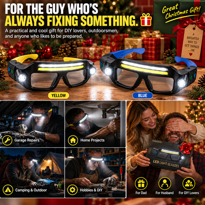 💡 Both Hands Free! — Smart LED Glasses for Repairs, Camping & DIY