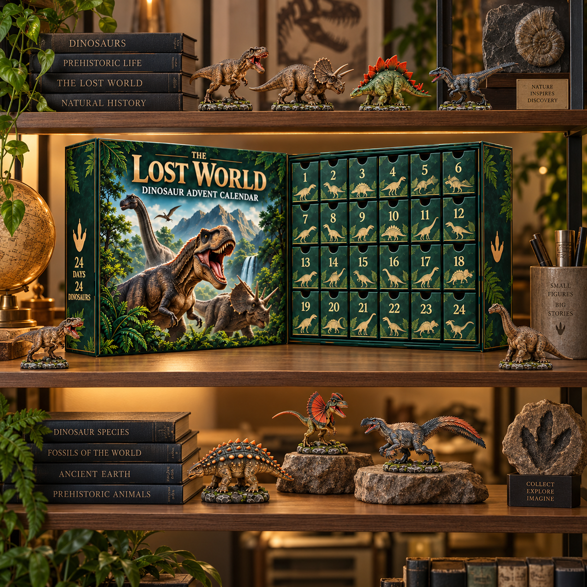 🦖 Ready to Explore the Lost World?! 🌋 2026 Dinosaur Advent Calendar – 24 Days of Prehistoric Surprises!
