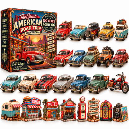 🚗 Route 66 100th Anniversary Advent Calendar 2026 🛣️ – 24 Days of Vintage American Road Trip Collectibles 🎄🎁