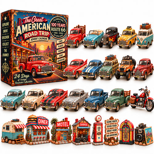 🚗 Route 66 100th Anniversary Advent Calendar 2026 🛣️ – 24 Days of Vintage American Road Trip Collectibles 🎄🎁