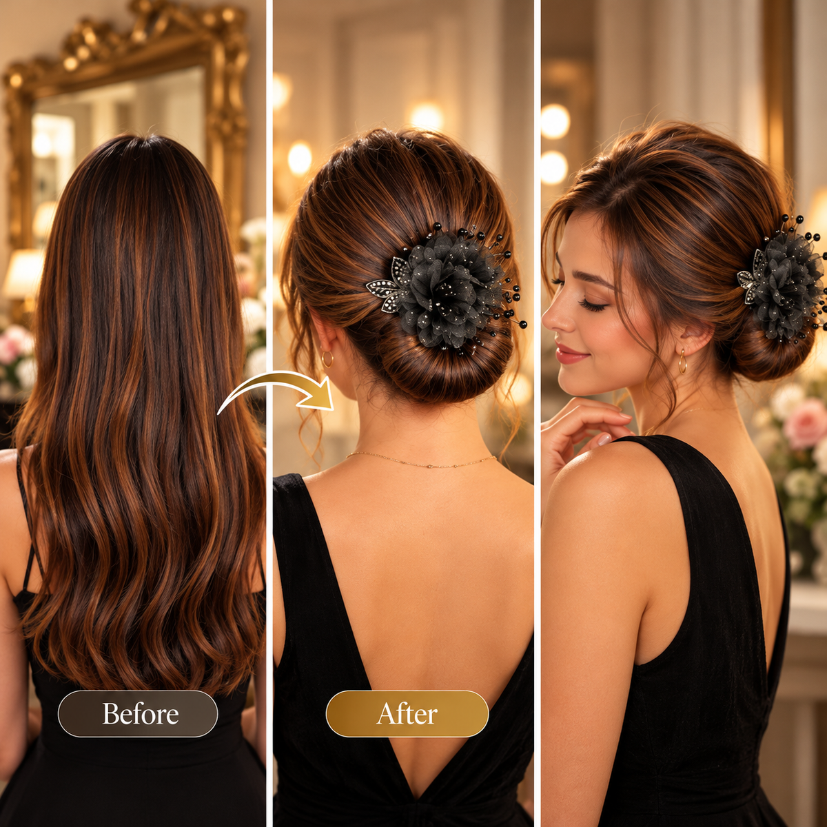 🌸 Magic Hair Bun Maker ✨ – Easy Updo Styling Tool for Effortless Elegant Buns | No Bobby Pins Needed 🦋