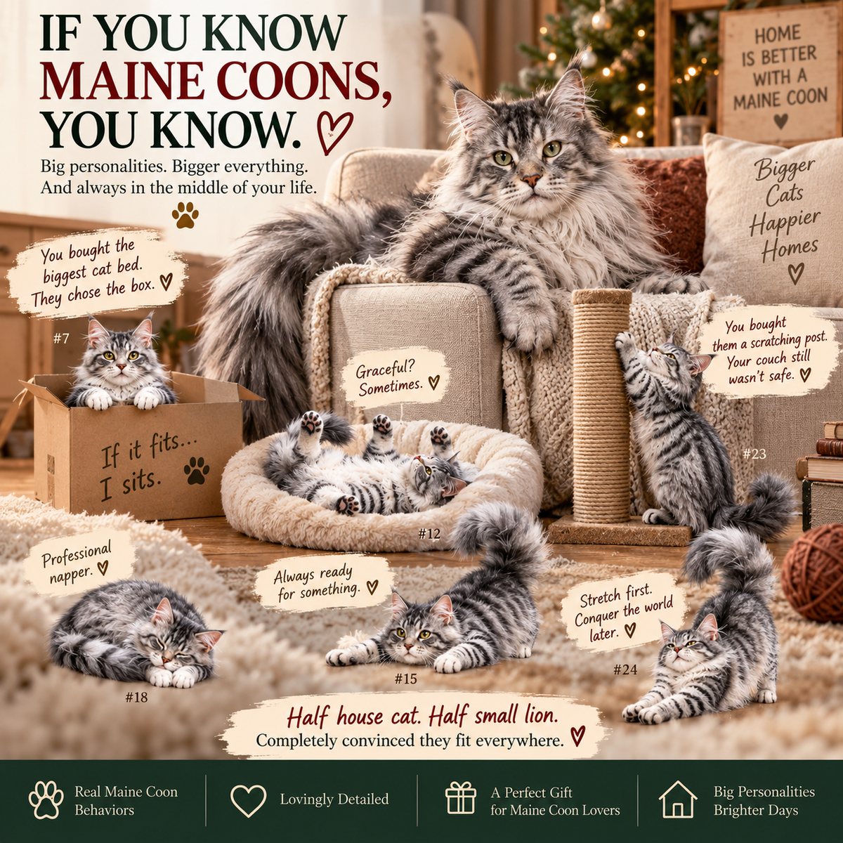 ❤️24 Days of Maine Coon Magic — 24 Little Personalities, One Gentle Giant