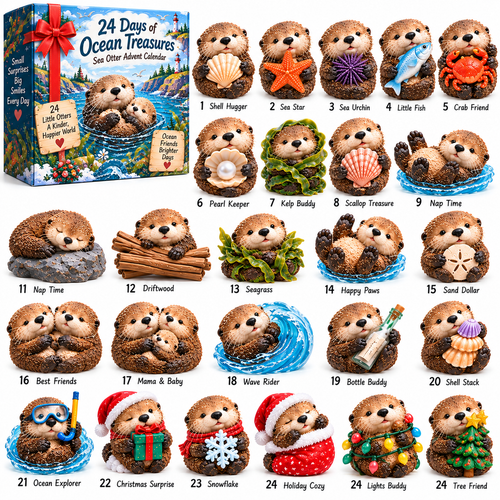 🦦 24 Days of Ocean Treasures – 24 Adorable Sea Otters, 24 Little Surprises, One Heartwarming Christmas! 🎄