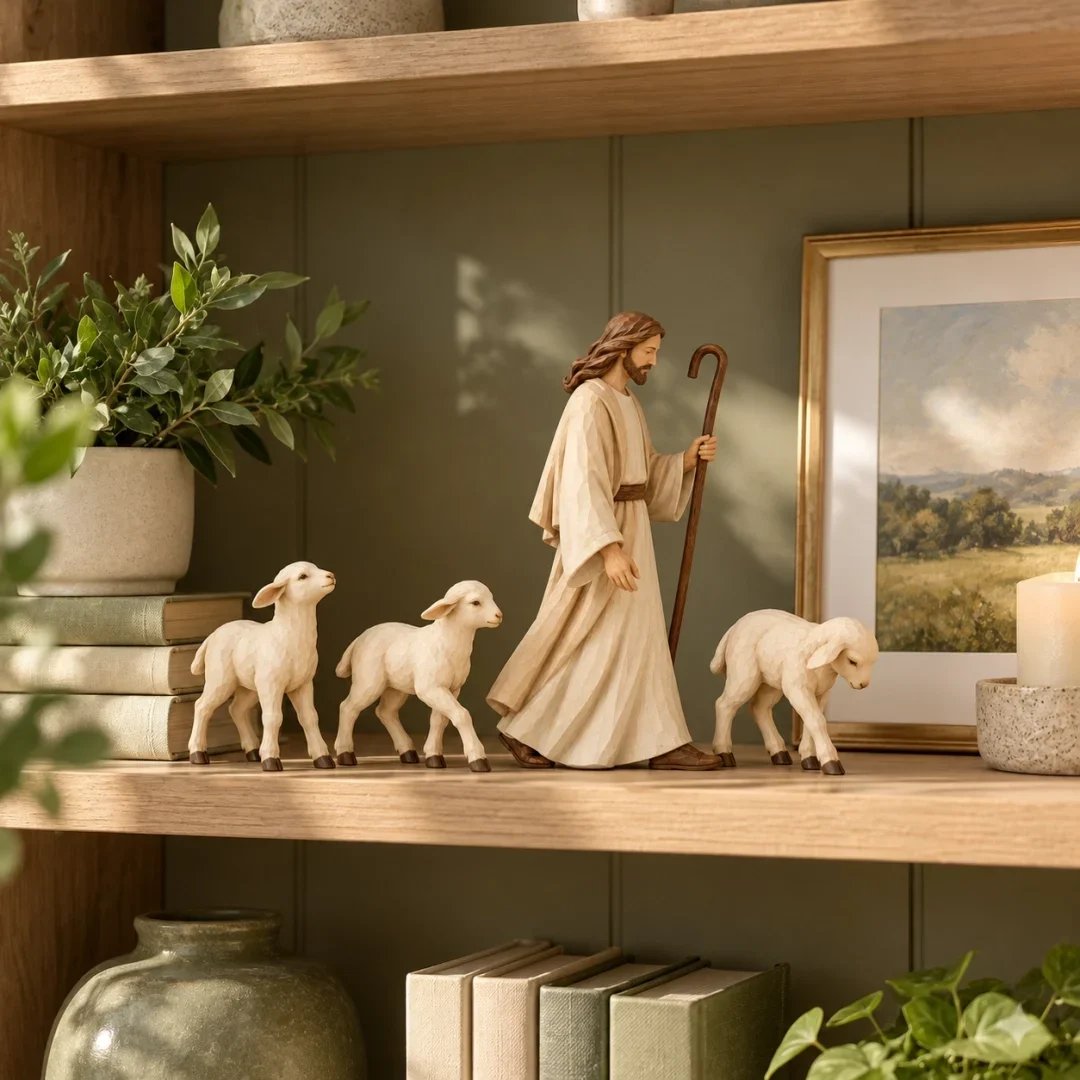 ✝️ Good Shepherd & Lamb Sculpture Collection | Faith-Inspired Home Décor
